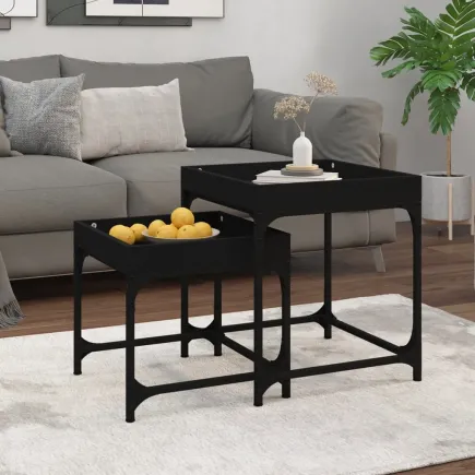 Tables d'appoint 2 pcs Noir 