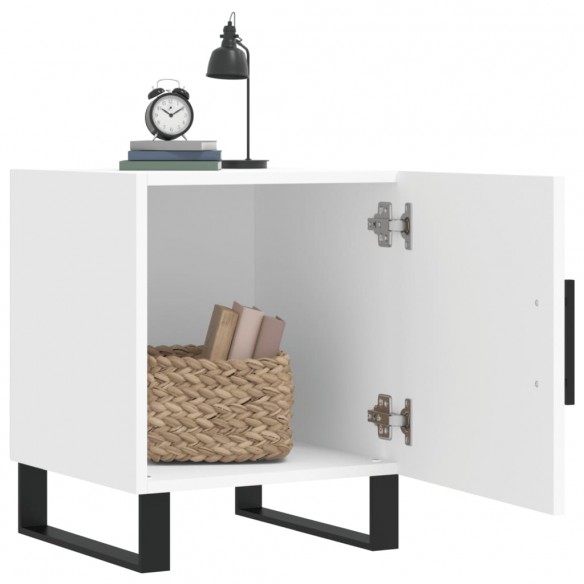 Tables de chevet 2 pcs blanc 40x40x50 cm bois d’ingénierie