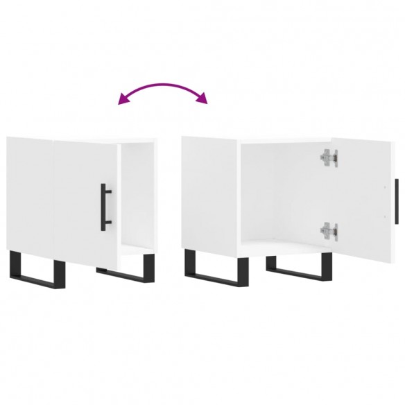 Tables de chevet 2 pcs blanc 40x40x50 cm bois d’ingénierie