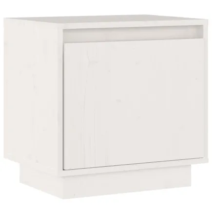 Table de chevet Blanc 40x30x40 cm Bois de pin solide 2