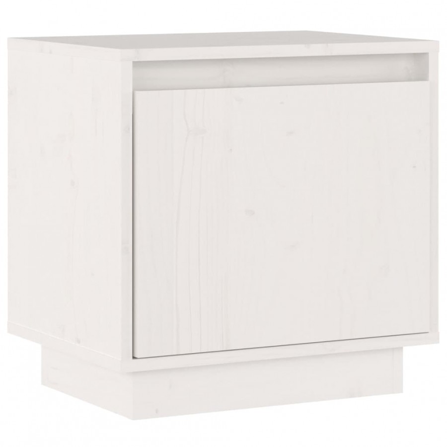 Table de chevet Blanc 40x30x40 cm Bois de pin solide