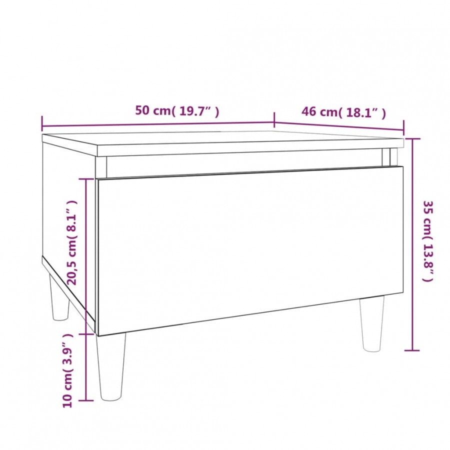 Table d'appoint Chêne sonoma 50x46x35 cm 