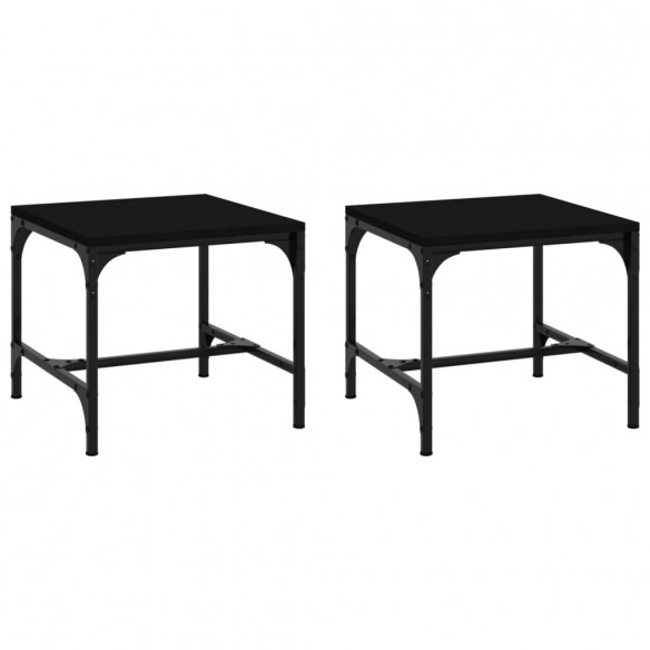 Tables d'appoint 2 pcs Noir 40x40x35 cm 