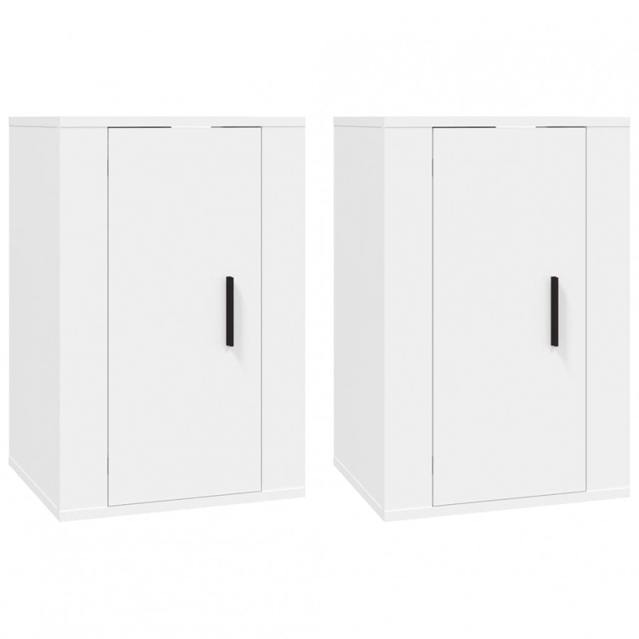Meubles TV muraux 2 pcs Blanc 40x34,5x60 cm