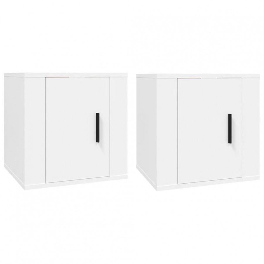 Meubles TV muraux 2 pcs Blanc 40x34,5x40 cm