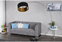 Lampadaire de 180cm extensible en arc  noir et or