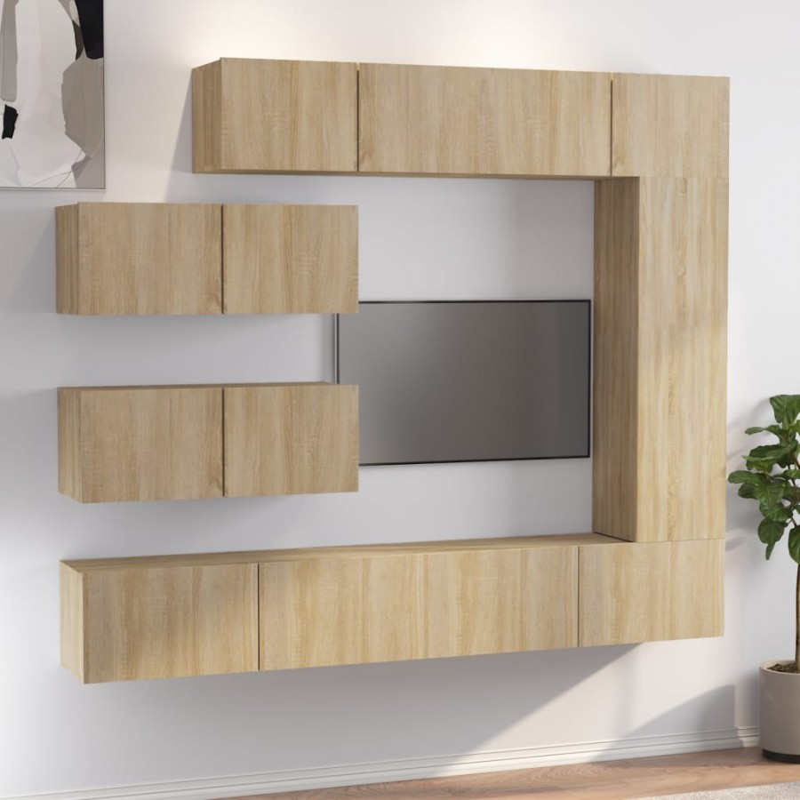 Ensemble de meubles TV 7 pcs Chêne sonoma 