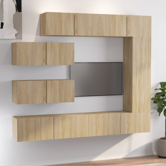 Ensemble de meubles TV 7 pcs Chêne sonoma 