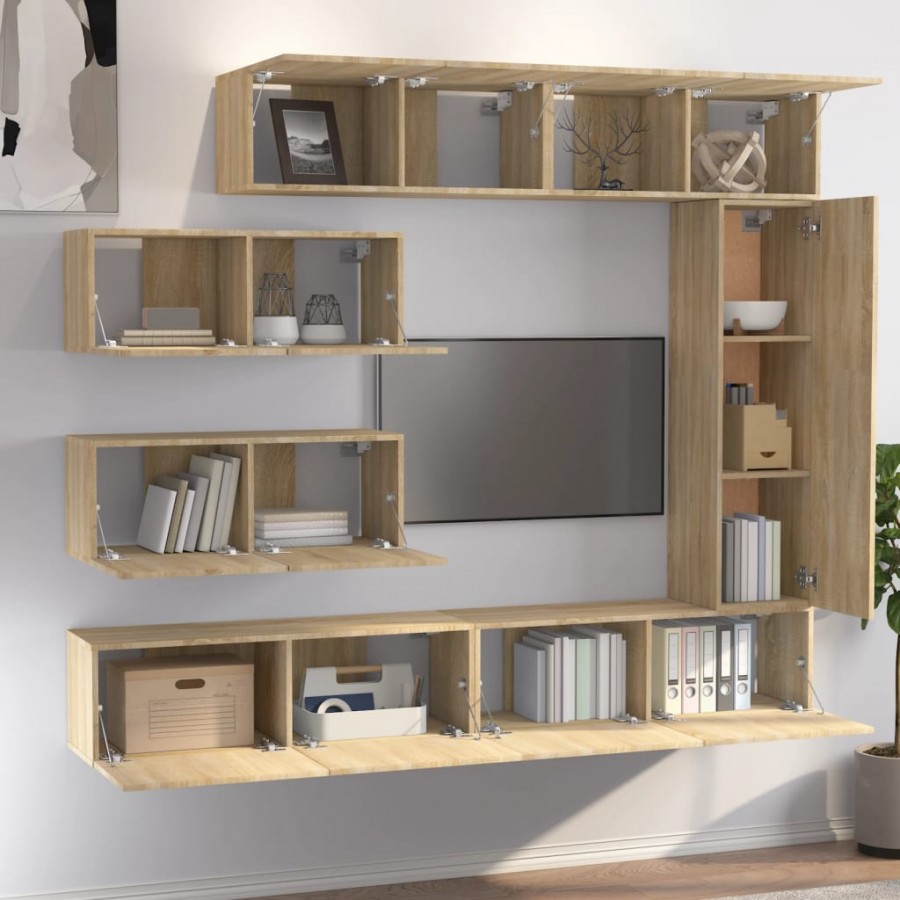 Ensemble de meubles TV 7 pcs Chêne sonoma 