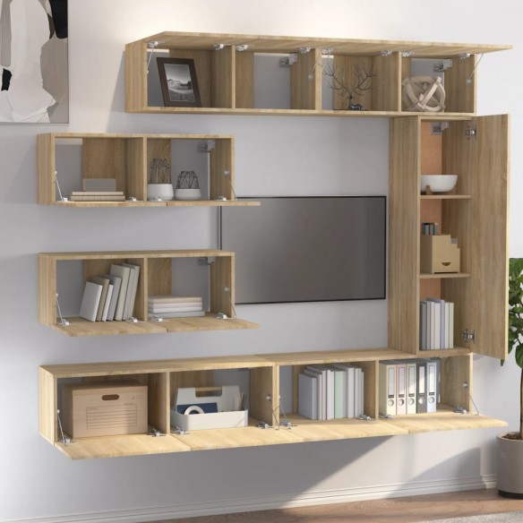 Ensemble de meubles TV 7 pcs Chêne sonoma 