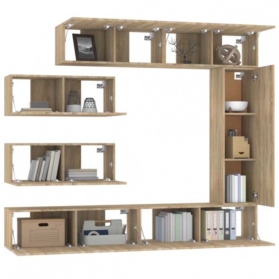 Ensemble de meubles TV 7 pcs Chêne sonoma 