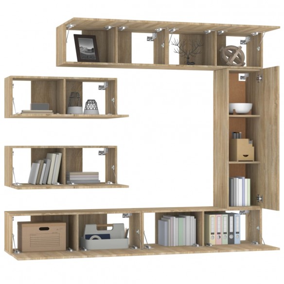 Ensemble de meubles TV 7 pcs Chêne sonoma 