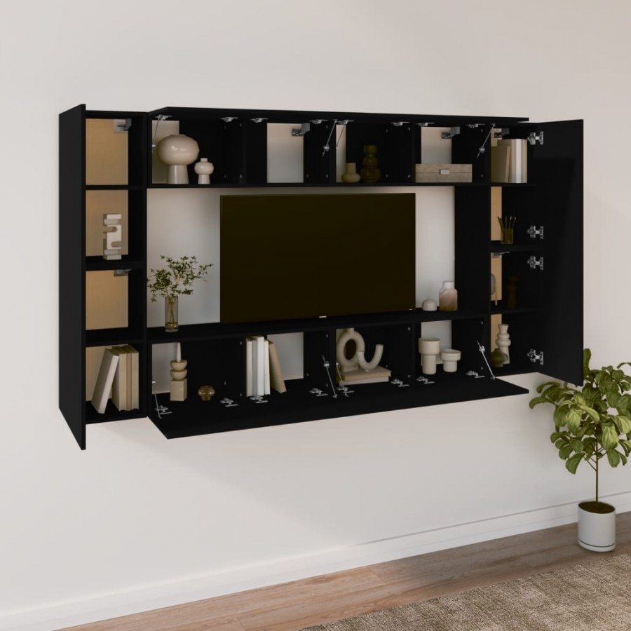 Ensemble de meubles TV 8 pcs Noir 
