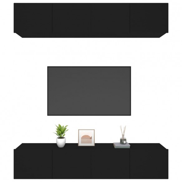Meubles TV 4 pcs Noir 80x30x30 cm 