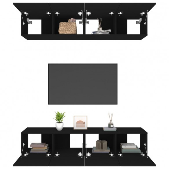 Meubles TV 4 pcs Noir 80x30x30 cm 