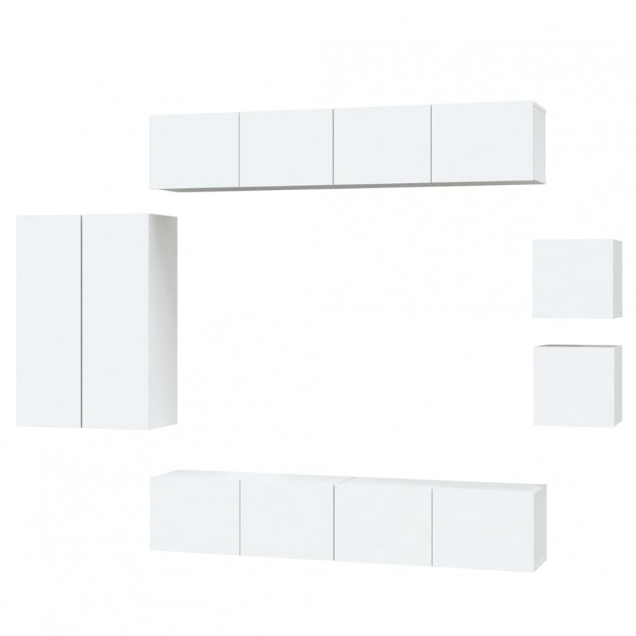 Ensemble de meubles TV 8 pcs Blanc 