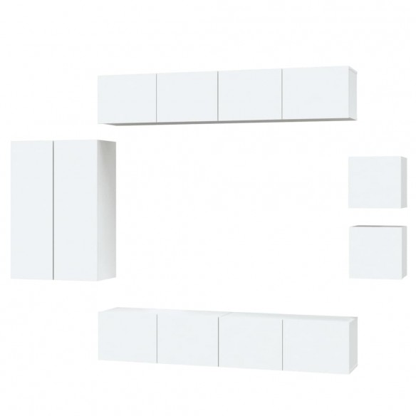 Ensemble de meubles TV 8 pcs Blanc 