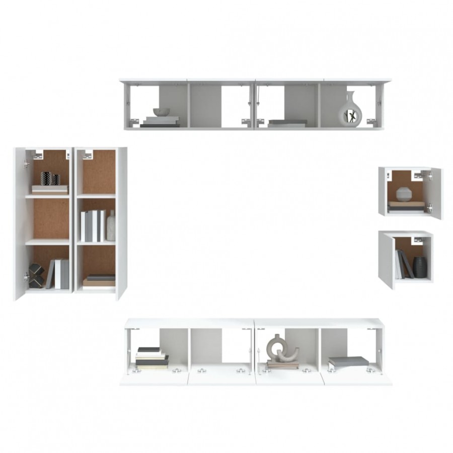 Ensemble de meubles TV 8 pcs Blanc 