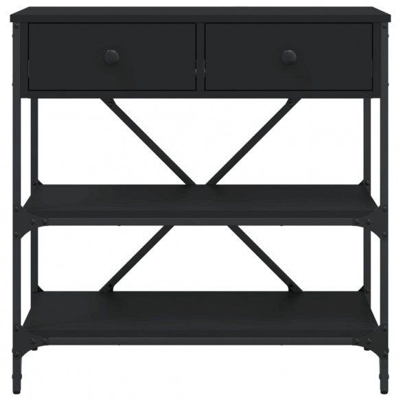 Table console noir 75x34,5x75 cm bois d'ingénierie