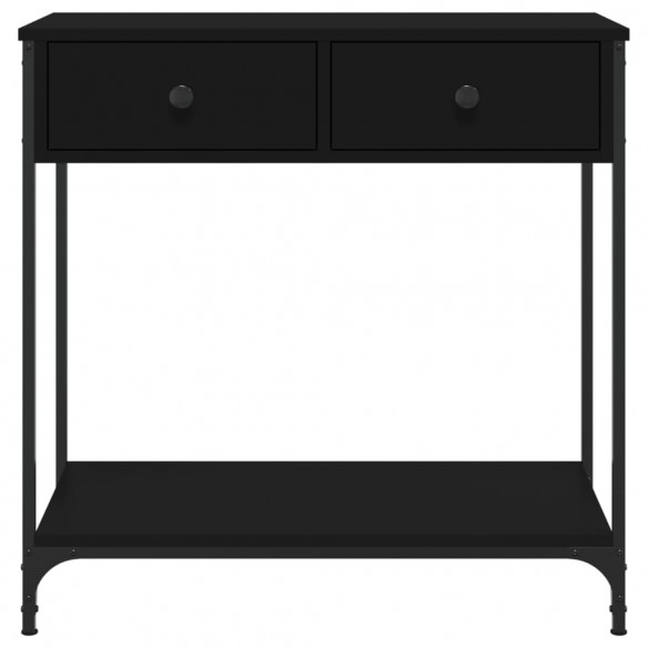 Table console noir 75x34,5x75 cm bois d'ingénierie