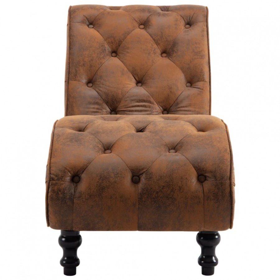 Chaise longue Marron Similicuir daim