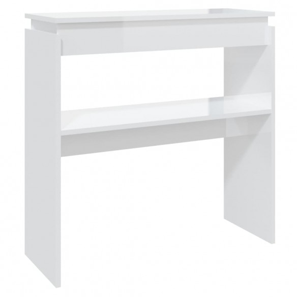 Table console Blanc brillant 80x30x80 cm Aggloméré