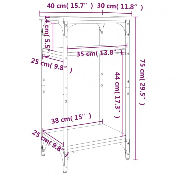 Table d'appoint Chêne sonoma 40x30x75 cm 