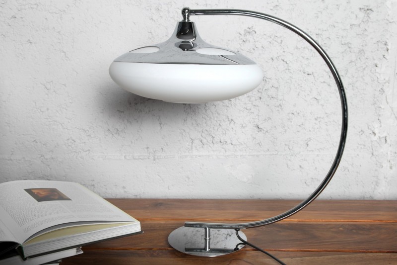 lampe de 45cm en arc chromé