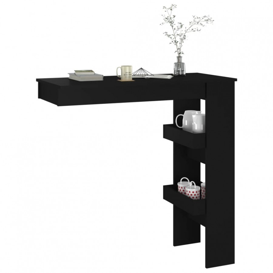 Table de bar murale Noir 102x45x103,5 cm 