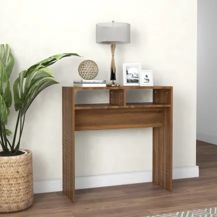 Table console Chêne marron 78x30x80 cm 