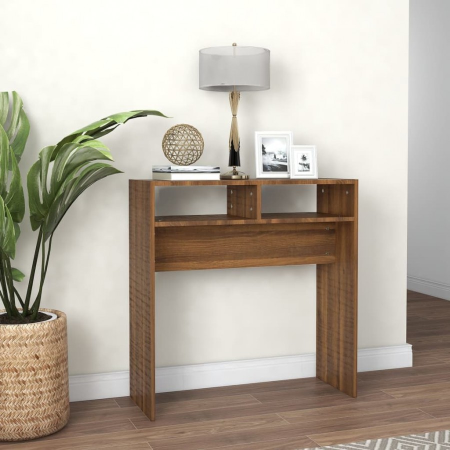 Table console Chêne marron 78x30x80 cm 