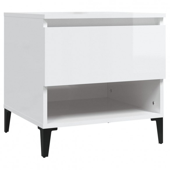 Table d'appoint Blanc brillant 50x46x50 cm 