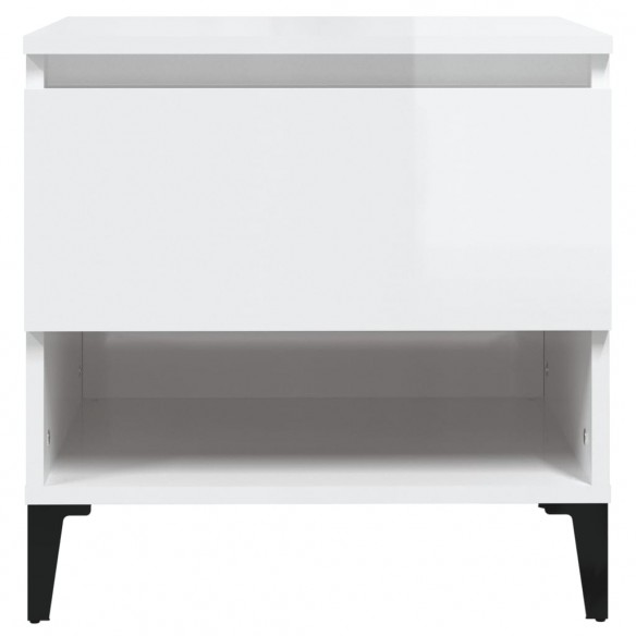 Table d'appoint Blanc brillant 50x46x50 cm 