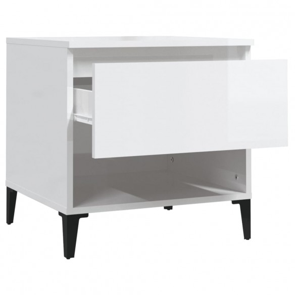Table d'appoint Blanc brillant 50x46x50 cm 