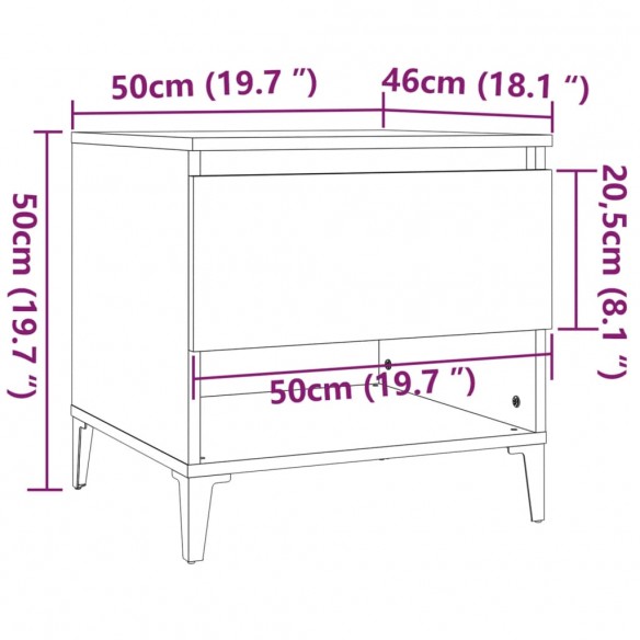 Table d'appoint Blanc brillant 50x46x50 cm 