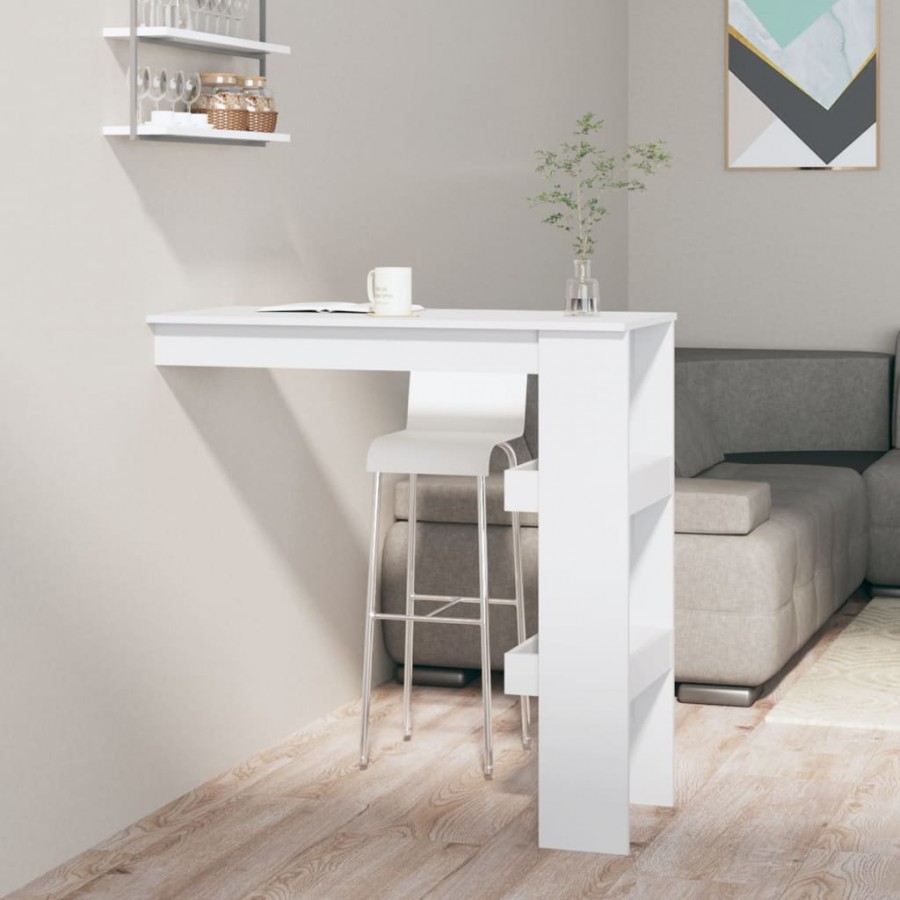 Table de bar murale Blanc 102x45x103,5 cm 