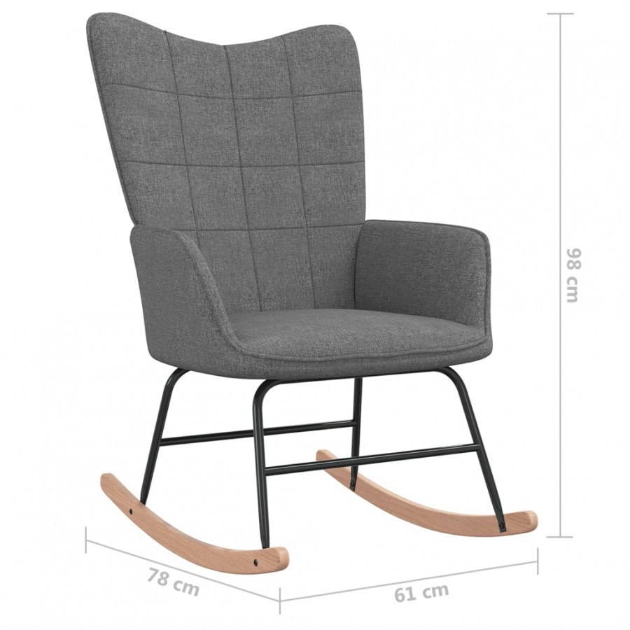 Chaise à bascule Gris foncé Tissu