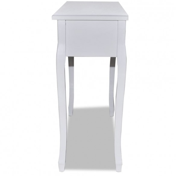 Table de console et coiffeuse avec 3 tiroirs Blanc