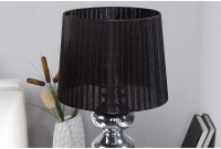 Lampe en acier chromé de 70 cm avec abat-jour noir