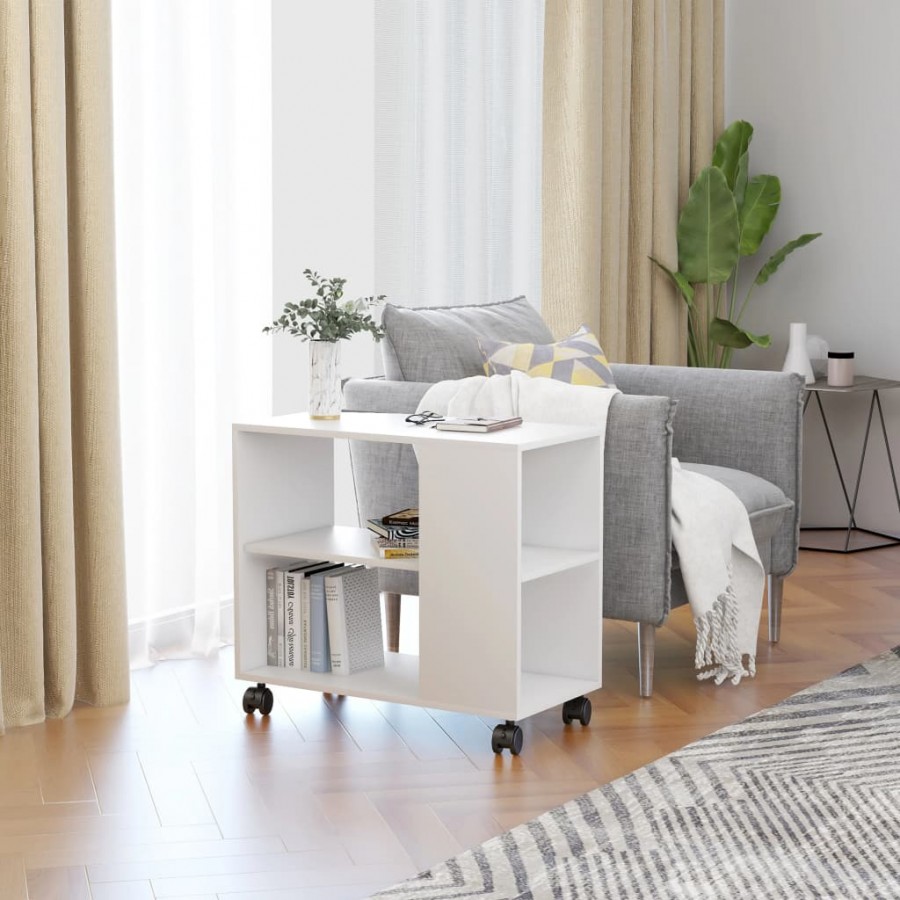 Table d'appoint Blanc 70x35x55 cm 