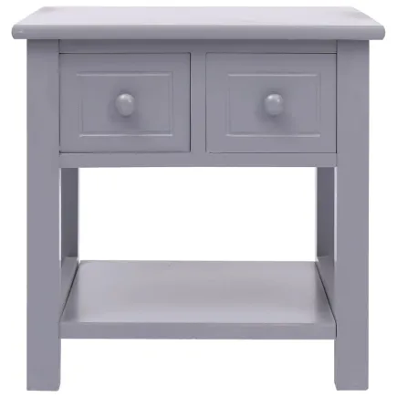 Table d'appoint Gris 40x40x40 cm Bois de Paulownia 2
