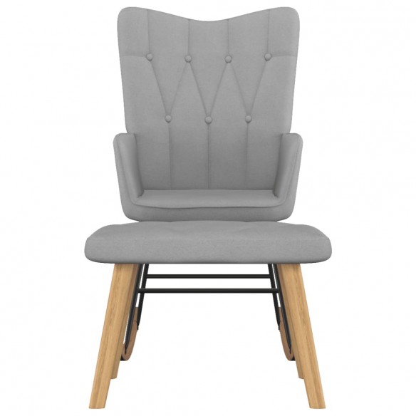 Chaise à bascule avec tabouret Gris clair Tissu