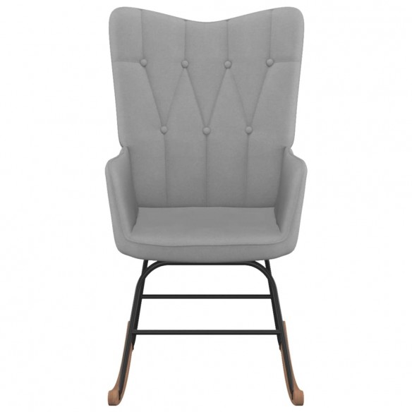Chaise à bascule avec tabouret Gris clair Tissu
