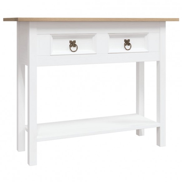 Table console Gamme Corona Pin mexicain Blanc 90x34,5x73 cm