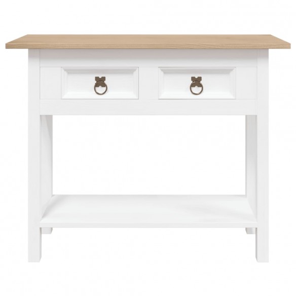 Table console Gamme Corona Pin mexicain Blanc 90x34,5x73 cm
