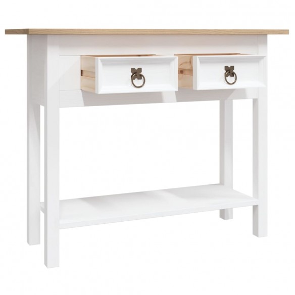 Table console Gamme Corona Pin mexicain Blanc 90x34,5x73 cm