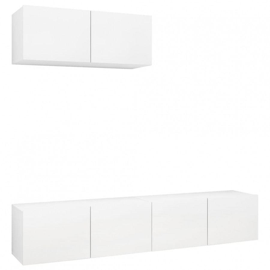Meubles TV 3 pcs Blanc Aggloméré