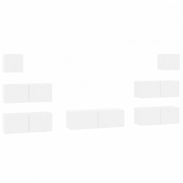 Ensemble de meubles TV 7 pcs Blanc brillant 