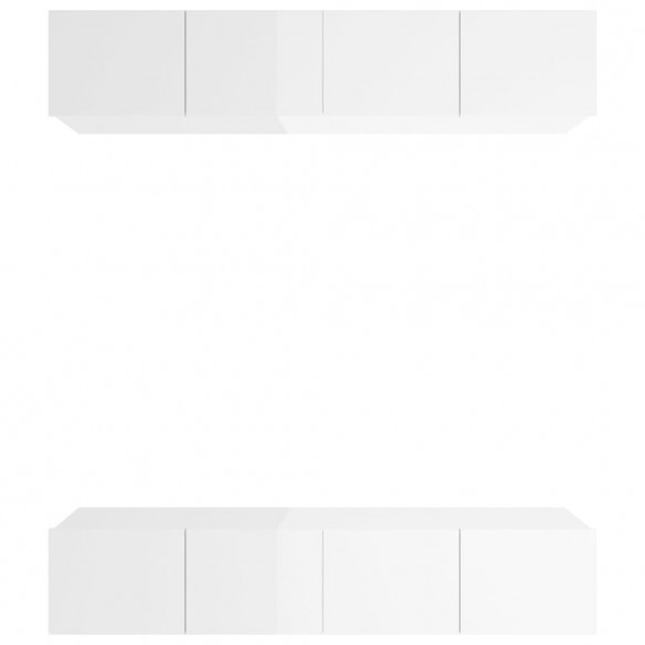 Meubles TV 4 pcs Blanc brillant 80x30x30 cm 