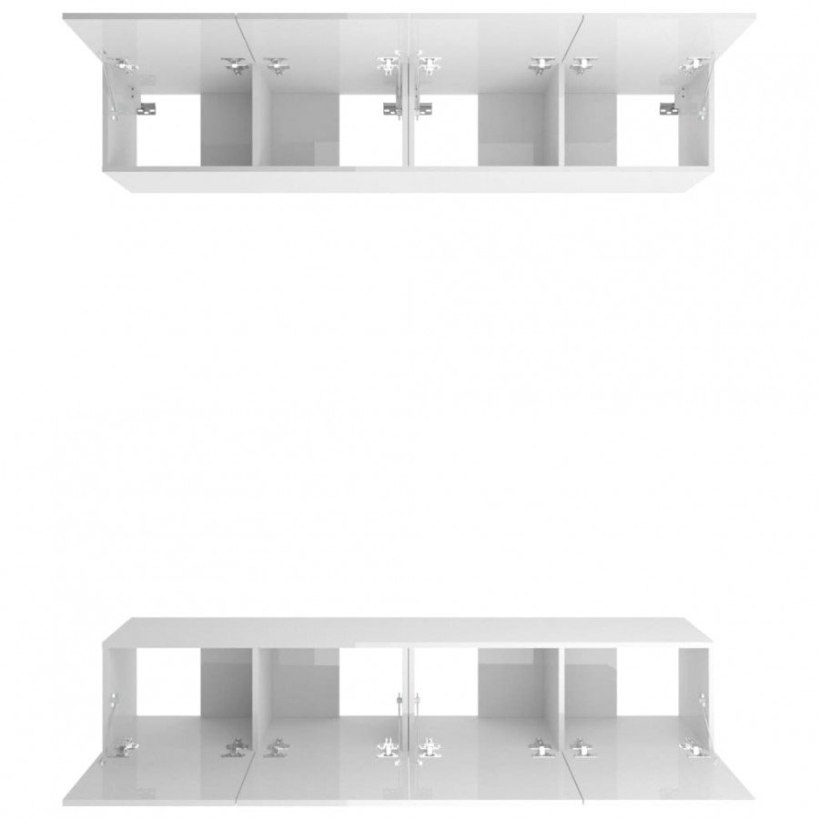 Meubles TV 4 pcs Blanc brillant 80x30x30 cm 